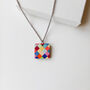 Choice Wooden Square Necklace Colourful Gift, thumbnail 3 of 9