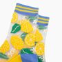 Lemons Fruit Combed Cotton Sheer Pop Socks, thumbnail 2 of 4