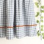 Blue Gingham Cotton Midi Skirt With Ric Rac, thumbnail 5 of 6