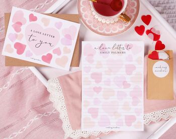 Pink Personalised Love Letter With Heart Confetti, 2 of 3