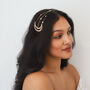 Aisha Gold Moon Wedding Headband, thumbnail 4 of 6