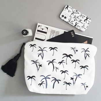 Personalised Monochrome Palm Tree Print Phone Case, 3 of 6