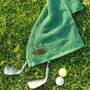 Personalised Green Embroidered Golf Towel, thumbnail 1 of 2