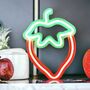 Neon Strawberry Wall Hanging Light, thumbnail 3 of 4
