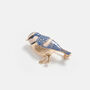 Fable Enamel Blue Tit Brooch, thumbnail 1 of 5