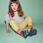 Squelch Transparent Wellies And Three Sock Set Stripe, thumbnail 4 of 11