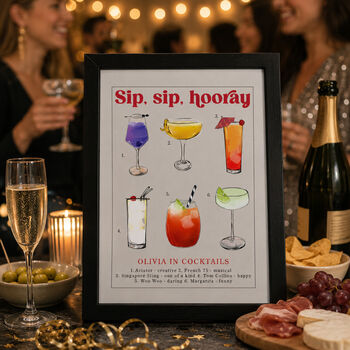 Personalised Secret Message Cocktail Personality Print Gift For Best Friend, 4 of 12