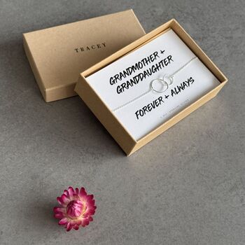 Grandmother And Granddaughter Sterling Silver Linked Ring Bracelet, 2 of 6