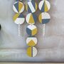 Ochre Yellow And Grey Geometric Plywood Wall Hanging, thumbnail 10 of 10