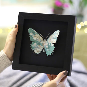 Personalised Map Location Butterfly Print Gift, 3 of 4