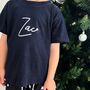 Kid's Navy Star Christmas Pyjamas, thumbnail 3 of 4