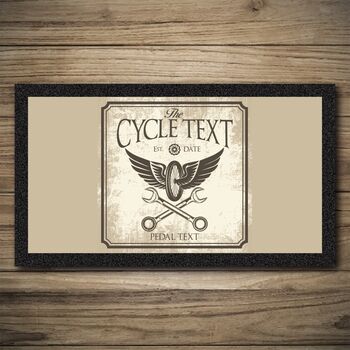 Personalised Bar Runner And Coasters Cycle Shed, 3 of 8