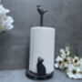 Cast Iron Kitchen Roll Holder – Cat And Bird Design, thumbnail 7 of 11