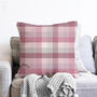 Plaid Cushion Cover With Multi Pink Tones, thumbnail 1 of 3