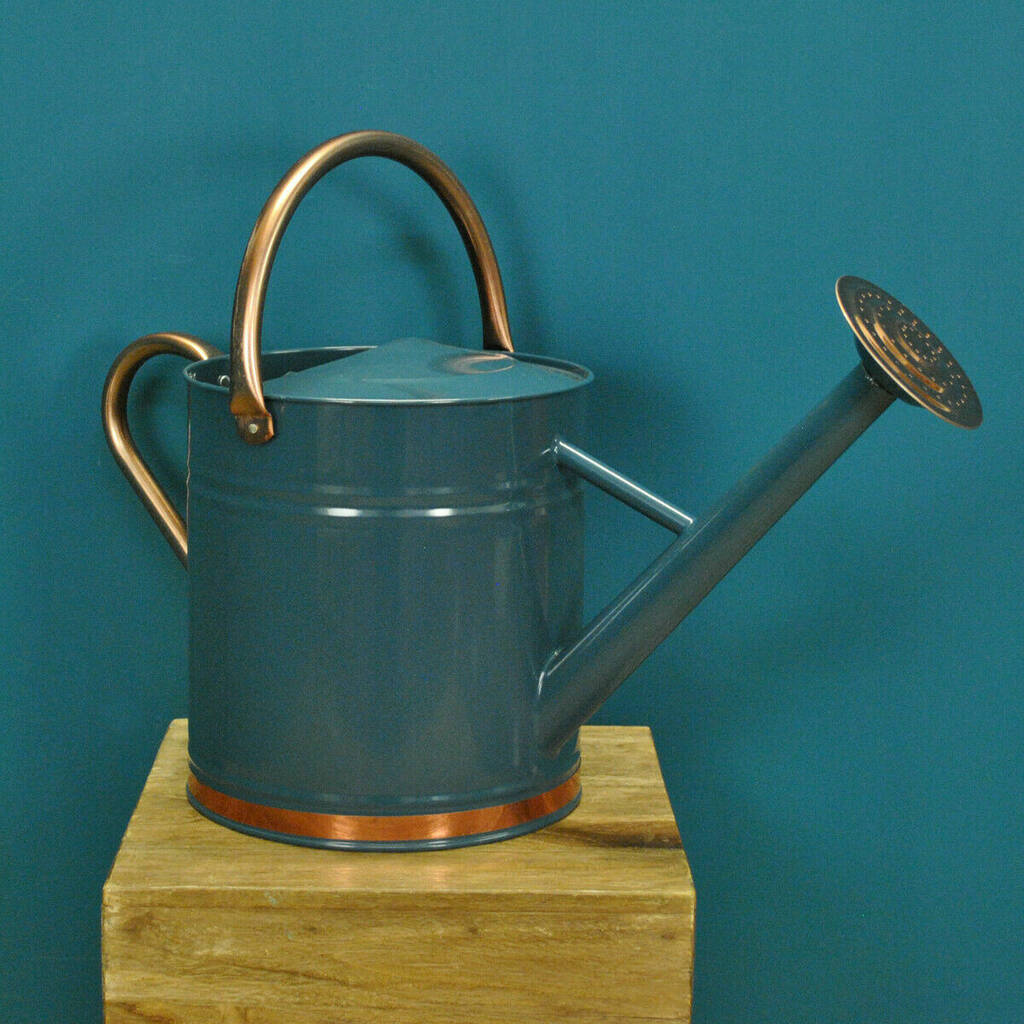 Heritage Blue And Copper Metal Watering Can Nine Litre Heritage Blue And Copper Metal Watering Can Nine Litre