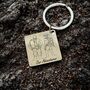 Custom Keyring – Personalised Line Art Portrait Of Couple, thumbnail 2 of 5