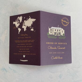 Order Of Service Wedding Venue Illustration/Timeline, 9 of 11