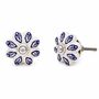 Indigo Petal Ceramic Cabinet Knobs, thumbnail 1 of 9