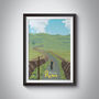 Way Of The Roses Cycling Travel Poster Art Print, thumbnail 1 of 6