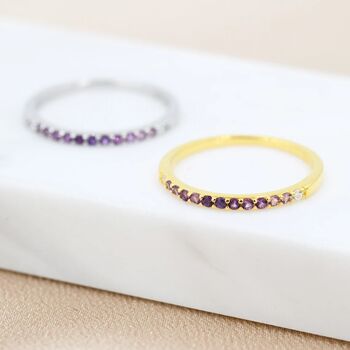 Amethyst Purple Ombre Half Eternity Ring, 7 of 11