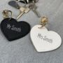 Personalised Mr And Mrs Matching Heart Keyrings, thumbnail 1 of 2