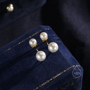 Stud Earrings Ear Jackets With Simulated Pearls, 6 of 12