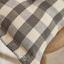 Set Of Two Grey Gingham Seat Pads With Buttons, thumbnail 6 of 6