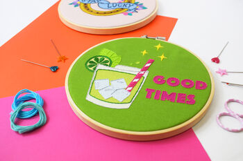 'Good Times' Large Embroidery Craft Kit, 2 of 3