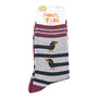 Women's Winding Sausage Dogs Bamboo Socks Red Grey Marl, thumbnail 3 of 4