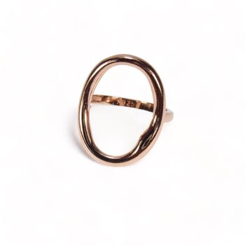 Irregular Circle Ring, Rose Or Gold Plated 925 Silver, 4 of 10