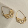 Gold Flower Hoop Earrings, thumbnail 5 of 7