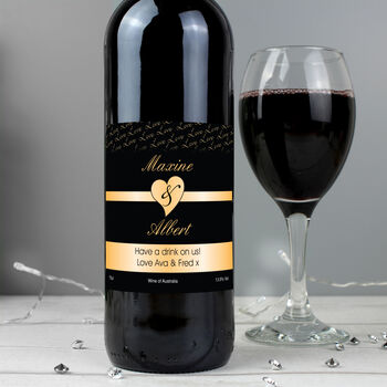 Personalised Couples Heart Shiraz Red Wine, 3 of 7