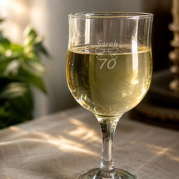 Personalised 70th Birthday Wine Glass Gift, 2 of 11