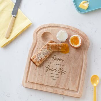 Personalised Good Egg Toast Board Birthday Gift For Daddy, 4 of 6