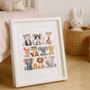 Happy Zoo Animal Wildlife Nursery Print For Children, thumbnail 1 of 5