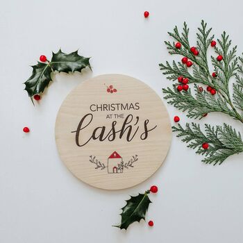 Christmas At Personalised Wooden Plaque, 2 of 3