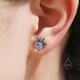 Sterling Silver Moonstone And Leaf Motif Stud Earrings, thumbnail 7 of 12