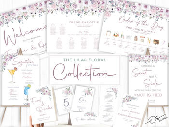Wedding Seating Plan Cards Pink Lilac Floral, 7 of 7