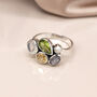 Sterling Silver Faceted Gemstone Cluster Ring, thumbnail 3 of 9