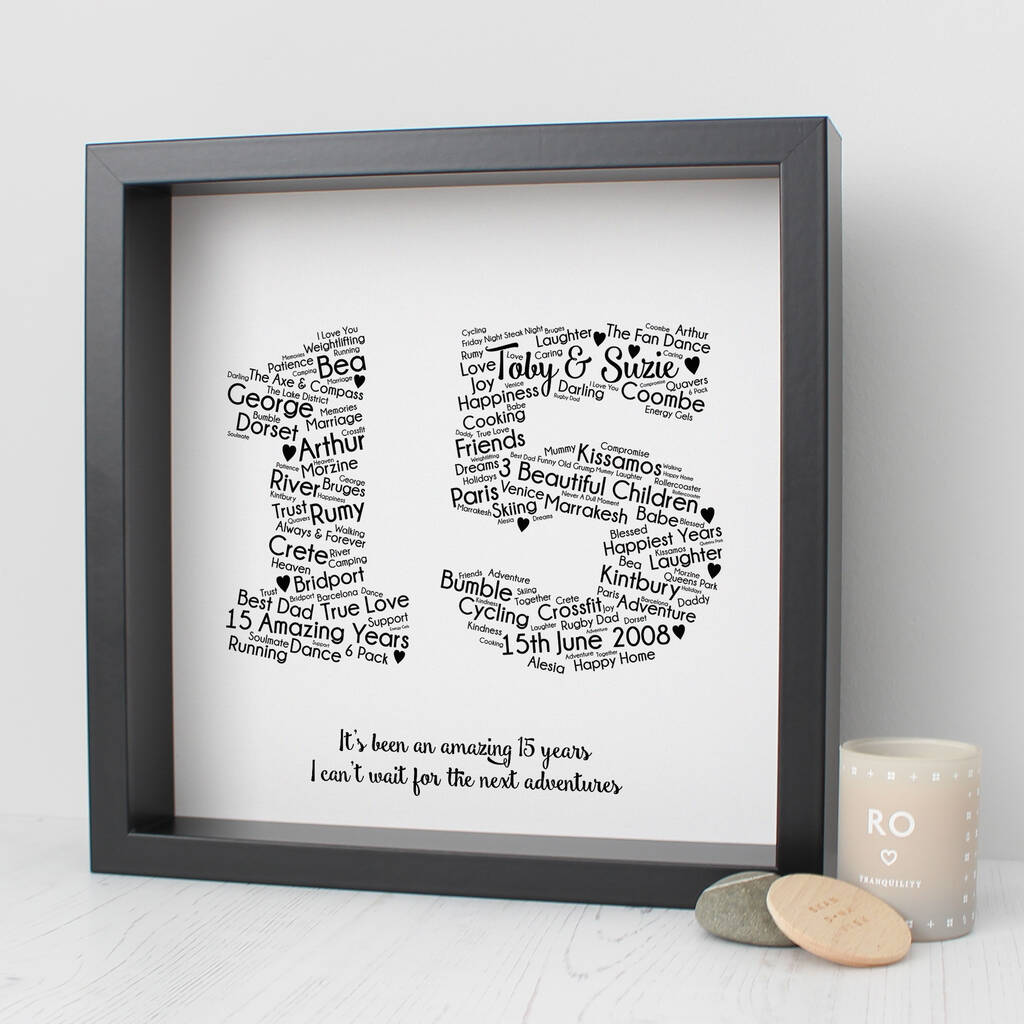 Personalised 15th Wedding Anniversary Gift For Husband By Hope and Love