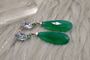 Green Onyx, Blue Topaz, Emerald Silver Earrings, thumbnail 3 of 6