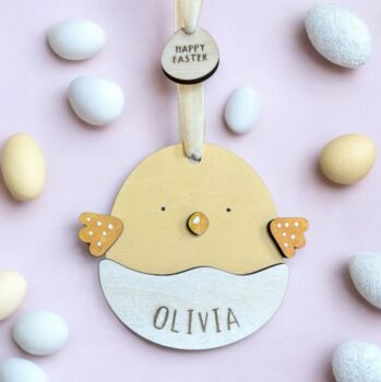 Hand Painted Personalised Easter Basket Tag, 2 of 6