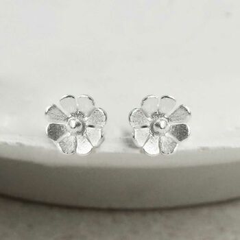 Sterling Silver Dainty Daisy Studs, 11 of 12