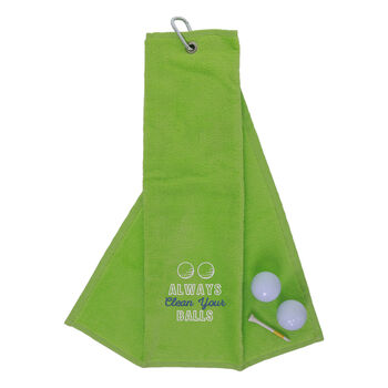Always Clean Your Balls Novelty Golf Towel, 8 of 12
