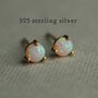 Tiny Opal Stud Earrings, thumbnail 3 of 7