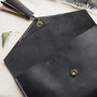 'Hidden Message' Leather Tassel Clutch, thumbnail 7 of 9
