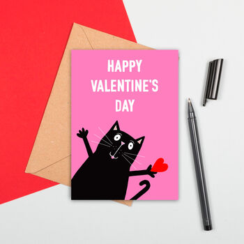 Large Size Black Cat Valentine's Card, 2 of 2