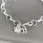 Personalised Sterling Silver Paw Print Charm Bracelet, thumbnail 2 of 4