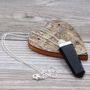 Gemstone Flat Pencil Pendant Black Agate, thumbnail 1 of 8