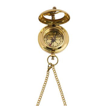 Personalised 8th Anniversary Brass Sundial Compass, 2 of 12